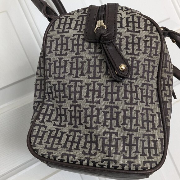 Tommy Hilfiger Women's  Signature  Geometric Sachet Shoulder Bag Brown - Picture 6 of 13